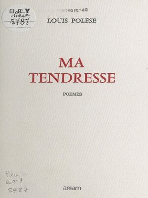 cover image of Ma tendresse